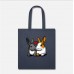 Rabbits Couple Cute Bunnies In Love Navy Tote Bag